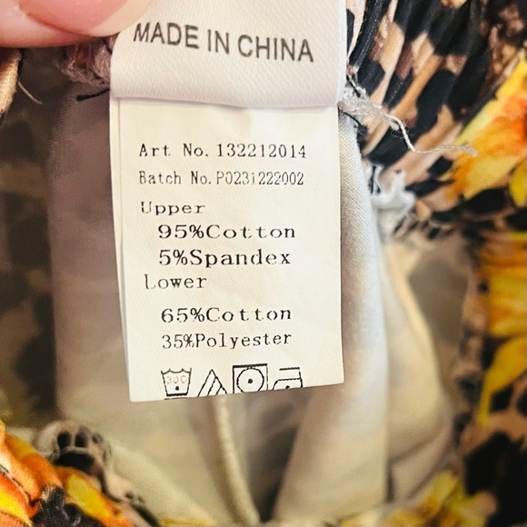 Girls 12-18 Months Sunflower/leopard Print Pants with Yellow Bow ruffled waist - Picture 4 of 10